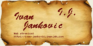 Ivan Janković vizit kartica